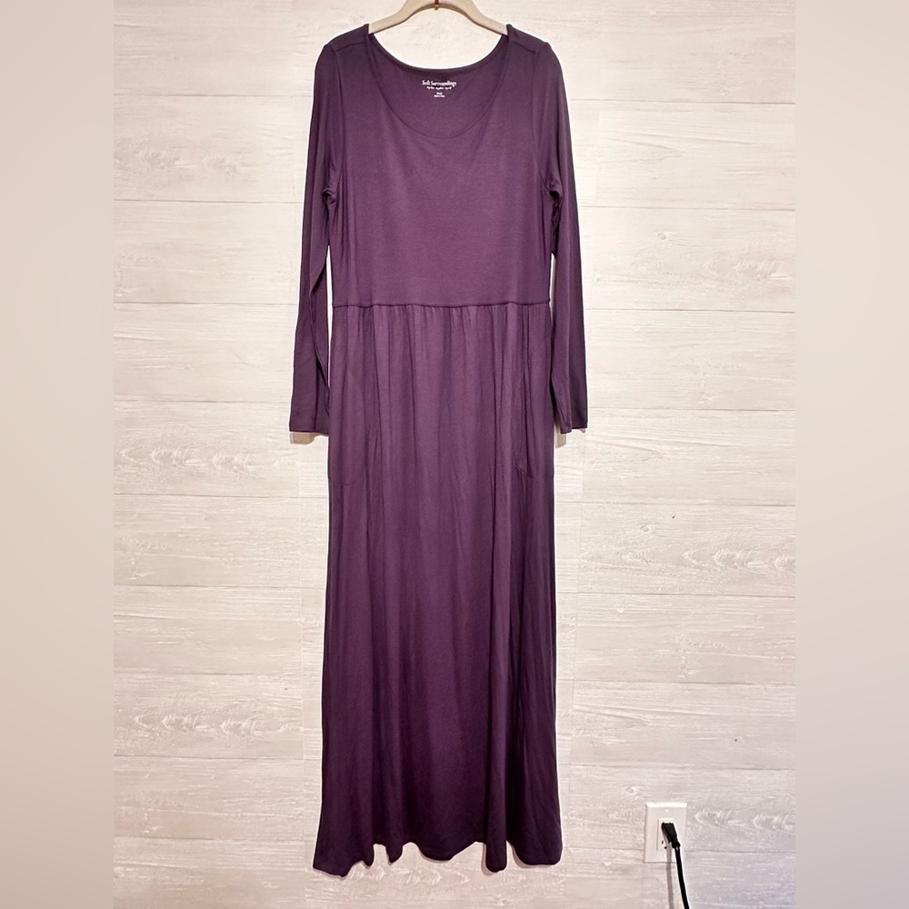 SOFT SURROUNDINGS Soft Rayon Long Sleeve Maxi Dress Small